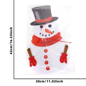 Christmas snowman felt door hanging decoration with red scarf, height 42cm for party decor