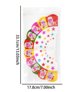 Detail of Santa Claus paper fan decoration with Merry Christmas text and star patterns