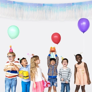 30x200cm iridescent fringe banner for colorful children birthday party background decoration