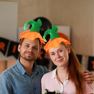 Halloween Pumpkin Headband Felt Fabric 3D Costume Accessory Party Decoration For Kids Adult Novelty Headwear