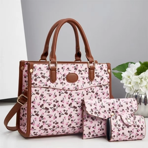 Sac Fourre-Tout À Imprimé Cerise Et Portefeuille Et Porte-Cartes Cuir PU Grande Capacité Sac À Main Bandoulière Femmes Mode