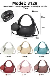 Détail du sac hobo tissé dimensions 19x8x16cm avec son petit porte-monnaie assorti