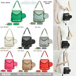 Collection of retro crocodile texture small square bags in 8 colors with shoulder straps