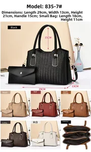 Détails de l'ensemble sac fourre-tout tissé avec dimensions et aménagement intérieur doré