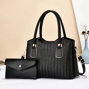 Sac Fourre-Tout Texture Tissée Et Pochette Enveloppe Sac À Main En Cuir PU Sac À Bandoulière Pour Femmes Mode Simple