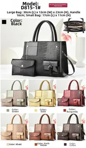 Detail of glossy crocodile pattern tote bag set with metal buckles and structured handles