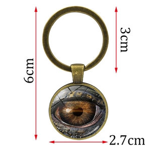 Dragon eye time gem keychain in antique bronze finish with 6cm total length measurements