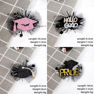Glitter graduation cap hair clips and brooches for party favors and ceremony photo props