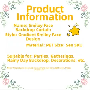Detail specifications of PET smiley face fringe curtain for party backdrop decoration