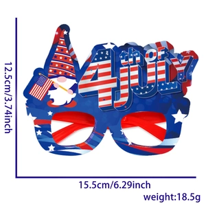 Dimensions de lunettes de fête du 4 juillet avec gnome patriotique et motif de drapeau