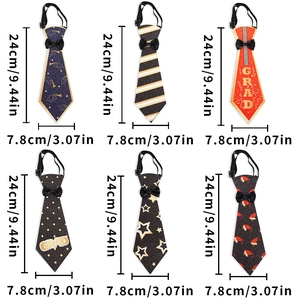 Set di 6 cravatte glitterate per la laurea di bambini e animali domestici con motivi Grad