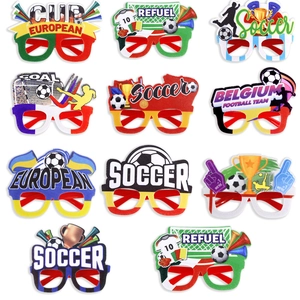 Lunettes de Fête pour Fans de la Coupe du Monde de Football Décoration en Plastique Feutre Coupe d'Europe Match de Football Accessoires de Supporters Motif Trophée But