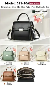 Detailed size chart and internal structure of the fashion PU leather shoulder bag