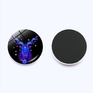 Creative 25mm Capricorn zodiac glass dome fridge magnets with strong magnetic back