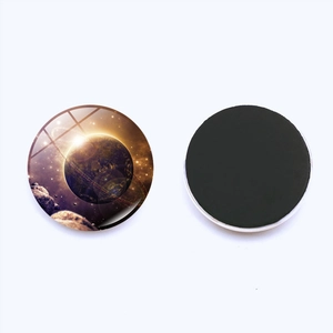 Creative 25mm galaxy planet glass fridge magnets with strong magnetic backing
