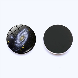 30mm galaxy nebula crystal glass fridge magnet showing front nebula and back magnetic layer