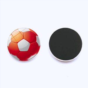 30mm soccer pattern crystal glass fridge magnets with 3D sphere effect for home decor
