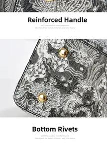 Détails des poignées renforcées et des rivets métalliques de protection sur le fond
