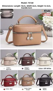 Detailed size guide and color options for the structured 7016 crossbody handbag