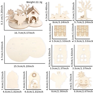 DIY Halloween wooden puzzle kit with ghost, pumpkin, and castle decor accessories
