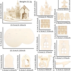 DIY Halloween wooden puzzle kit with Boo pumpkin and ghost castle 3D table ornament