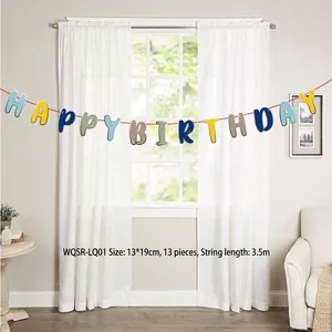 Morandi colored Happy Birthday banner for kids party decoration including 13 pieces of 13x19cm