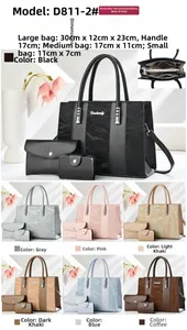 Three-piece tote bag set with interior compartments and detailed color matrix display