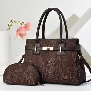 Women Handbag And Small Purse PU Leather Snake Skin Texture Large Capacity Tote Shoulder Bag For Daily Fashion Elegant Style