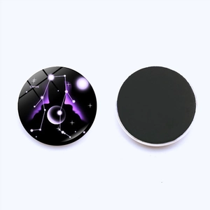 Gemini zodiac fridge magnet set with polished crystal glass and magnetic back, 30mm