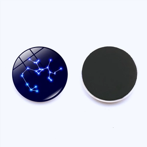 Front and back detail of 30mm glass magnetic Sagittarius zodiac fridge sticker
