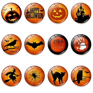 Halloween Fridge Magnets Glass Crystal Decorative Whiteboard Magnets Pumpkin Bat Witch Spider Festive Home Office Decor