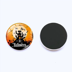 Magneti da frigo Halloween vintage 30mm in vetro con retro magnetico potente