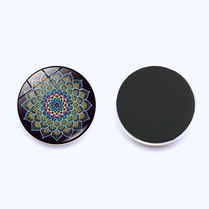 30mm Mandala Yoga Refrigerator Magnet with vibrant glass dome and strong magnetic back