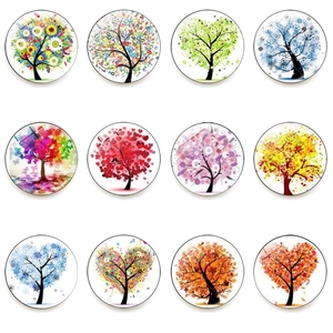 Tree Of Life Refrigerator Magnets Round Glass Crystal Fridge Magnet For Kitchen Home Office Whiteboard Decor