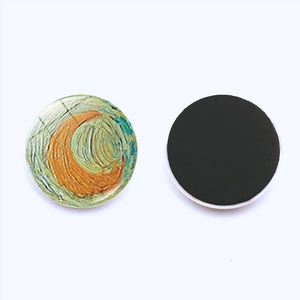 30mm round glass Van Gogh art fridge magnet with a strong magnetic base for home decor