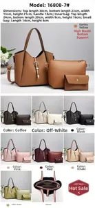 Three-piece women's handbag set featuring detailed woven texture and multiple color options