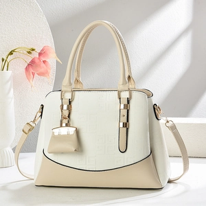 Sac à Main Femme en Cuir PU Avec Motif Géométrique en Relief Accessoires Dorés Sac Cabas Mode Bandoulière Pour le Quotidien