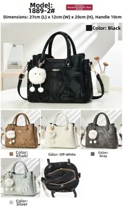 Detailed view of the marbled texture and size specs for the large crossbody handbag