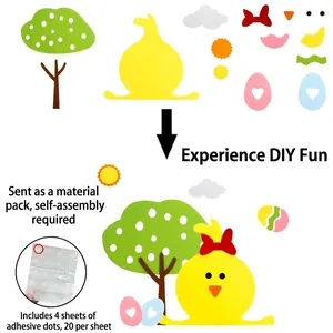 Ostern Bastelset aus Filz mit Küken und Eiern für Fenster und Türen DIY Dekoration