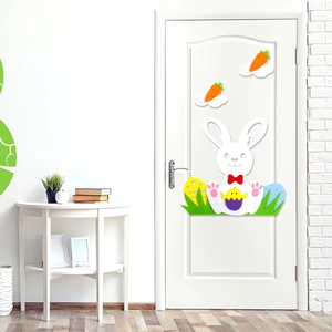 Osterhase Türaufkleber DIY Filz Handgefertigtes Materialpaket Festlicher Hase Küken Ei Wanddekoration Kinder Bastelgeschenk
