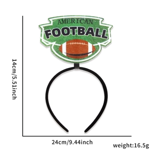 American football themed headband for cheerleading with 24cm width and 14cm height size info