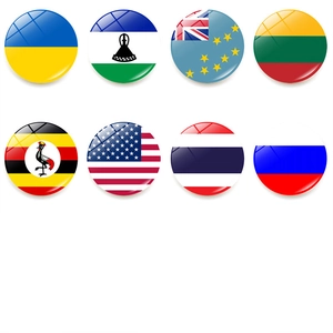 Weltflagge Glas Kühlschrankmagnete Rund Kristall Magnetische Aufkleber Ukraine USA Russland Thailand Nationalflagge Magnet Sticker Zuhause Küche Deko