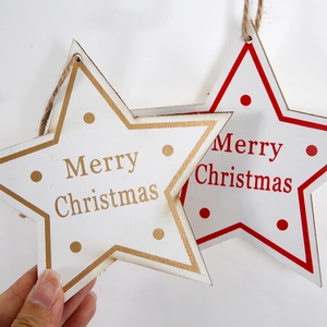 Stelle di Natale in legno con scritta Merry Christmas per decorazioni festive di feste