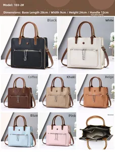 Detailed internal structure and multi-color options for large capacity PU tote bag