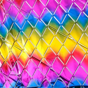 Rainbow gradient diamond-pattern foil fringe curtain for festive party wall decoration