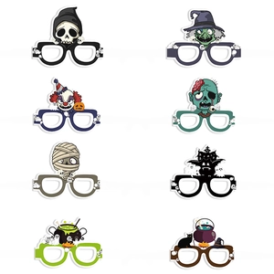 Halloween Paper Glasses Pumpkin Skull Bat Witch Patterns Party Photo Booth Props Festive Costume Accessories Decoration