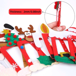 Kerstthema vilt brillenmonturen met Kerstman en herten, materiaal van 2mm dikte decor