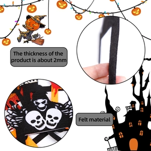 Halloween felt light switch wall stickers with 2mm thickness featuring skull and ghost designs