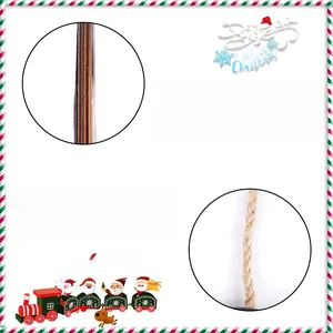 Detail showing 1cm thick wooden Christmas sign with reinforced twine and Santa illustration