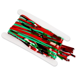 Metallic red and green fringe curtain streamers for festive party backdrop decoration
